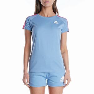 Camiseta Kappa 222 Banda Apan Azules Claro Rosas | 63701-CARB