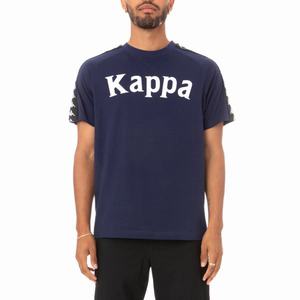 Camiseta Kappa 222 Banda Balima Azules Negros | 91526-IHAC