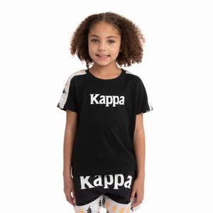 Camiseta Kappa 222 Banda Deto 2 Negros | 81043-JPOU