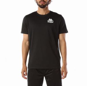 Camiseta Kappa Authentic Ables Negros Blancos | 76354-XORZ