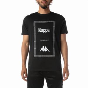 Camiseta Kappa Authentic Graphik Graphy Negros | 15702-WJYQ