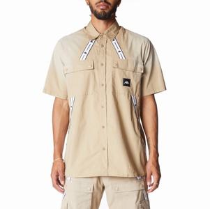 Camiseta Kappa Authentic Jpn Takata Button Down Beige | 12498-KYAD