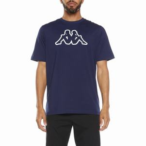 Camiseta Kappa Logo Cromok Azul Marino Azules | 01693-HGWT