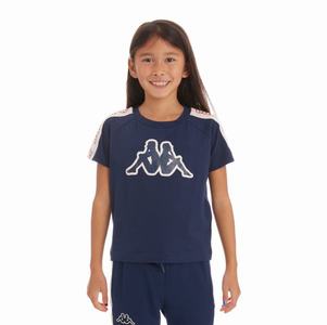 Camiseta Kappa Logo Tape Avirec 2 Azul Marino | 49085-RXKY