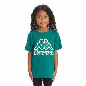 Camiseta Kappa Logo Tape Bant Verdes Oscuro | 83254-DYXE