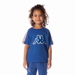 Camiseta Kappa Logo Tape Davirec Azules | 56137-CEBF