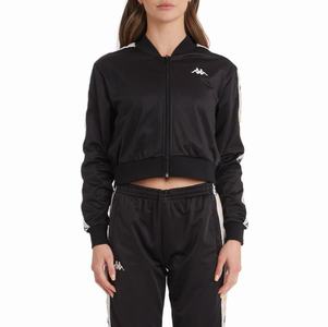 Chaquetas Deportivas Kappa 222 Banda Asber 2 Cropped Negros | 40298-PBTE