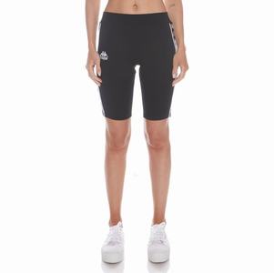 Pantalones Cortos Ciclismo Kappa 222 Banda Dicles 2 Negros Blancos | 27405-NMUV