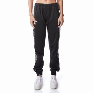 Pantalones Deportivos Kappa 222 Banda Wrastoria Negros Blancos | 58219-WYGO