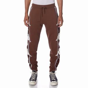 Pantalones Deportivos Kappa Authentic Clint Marrom Blancos | 14380-KIPF