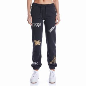 Pantalones Deportivos Kappa Authentic Graphik Tyssa Negros Naranjas Claro | 47281-DJSB