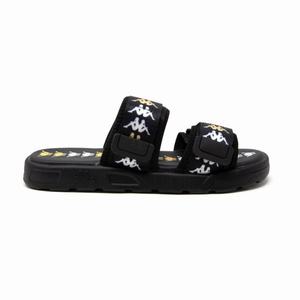 Sandalias de Diapositivas Kappa 222 Banda Aster 4 Negros Blancos | 19046-JSDN