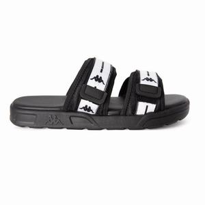 Sandalias de Diapositivas Kappa Authentic Jpn Tasiilaq 1 Negros Blancos | 30689-YHZN