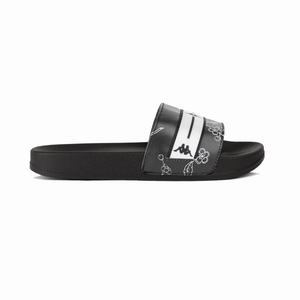 Sandalias de Diapositivas Kappa Authentic Jpn Aramoor 1 Negros Blancos | 86745-PJDC