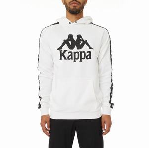 Sudadera Con Capucha Kappa 222 Banda Hurtado 2 Blancos Negros | 35218-UEYH