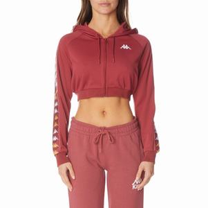 Sudadera Con Capucha Kappa 222 Banda Tamworth Vino | 38104-DIHL