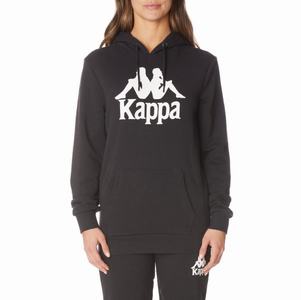 Sudadera Con Capucha Kappa Authentic Ambanja Negros | 81095-IKJR