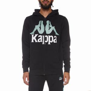 Sudadera Con Capucha Kappa Authentic Awert Negros | 17508-UTOF