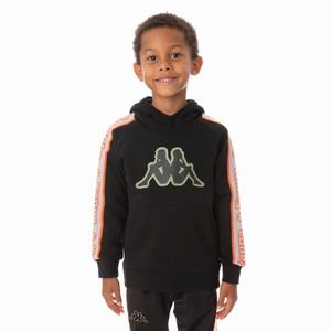 Sudadera Con Capucha Kappa Logo Tape Apet 2 Negros | 18653-CUSY