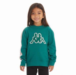 Sudadera Con Capucha Kappa Logo Tape Apet 2 Verdes Oscuro | 34621-IVJL