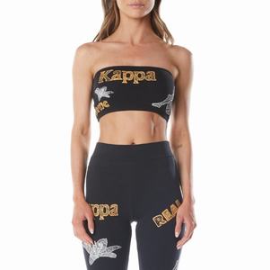 Sujetador Bandeau Kappa Authentic Graphik Tessa Negros Naranjas Claro | 90832-ANBP