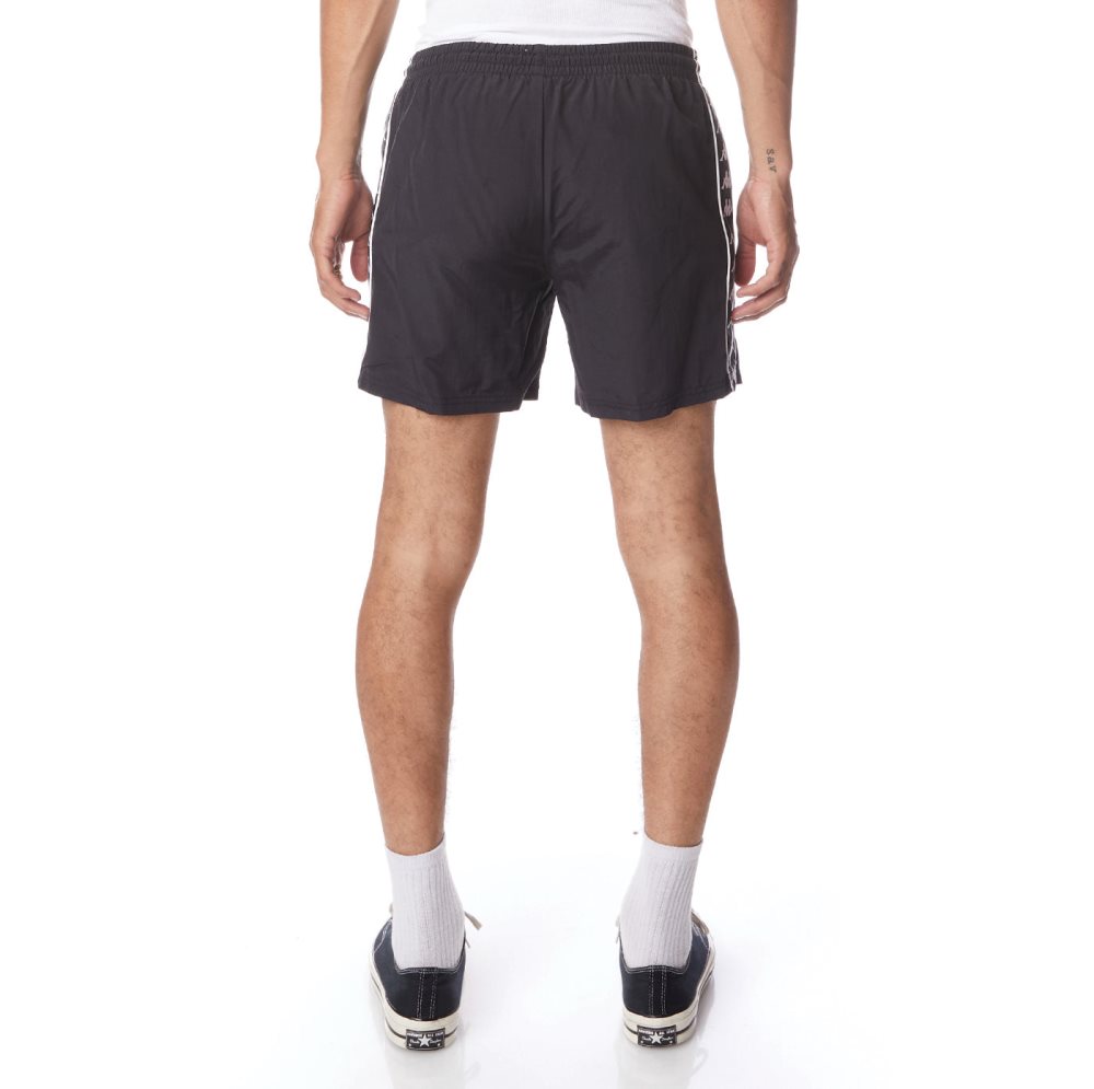 Bermudas Kappa 222 Banda Coney Swim Trunks Negros Blancos | 78219-MXTI