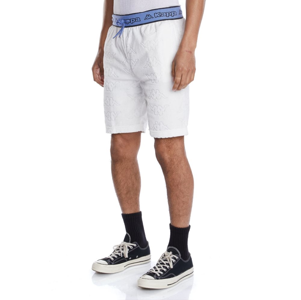 Bermudas Kappa Logo Tape Eko Blancos Azules | 50718-UBFQ