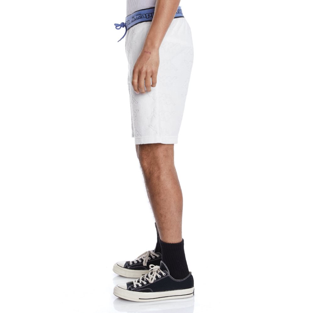 Bermudas Kappa Logo Tape Eko Blancos Azules | 50718-UBFQ