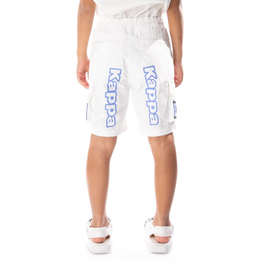 Bermudas Kappa Logo Tape Esso Cargo Blancos Azules | 03196-TOLJ