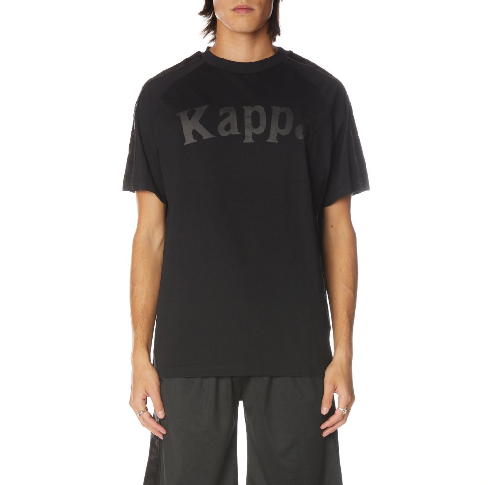 Camiseta Kappa 222 Banda Balima Negros | 73502-QKVM