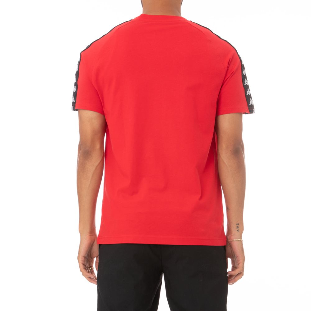 Camiseta Kappa 222 Banda Balima Rojos Negros | 13547-UZXL