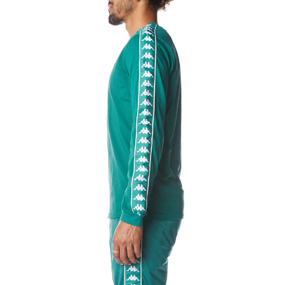 Camiseta Kappa 222 Banda Lake 3 Verdes | 40728-ZKPQ