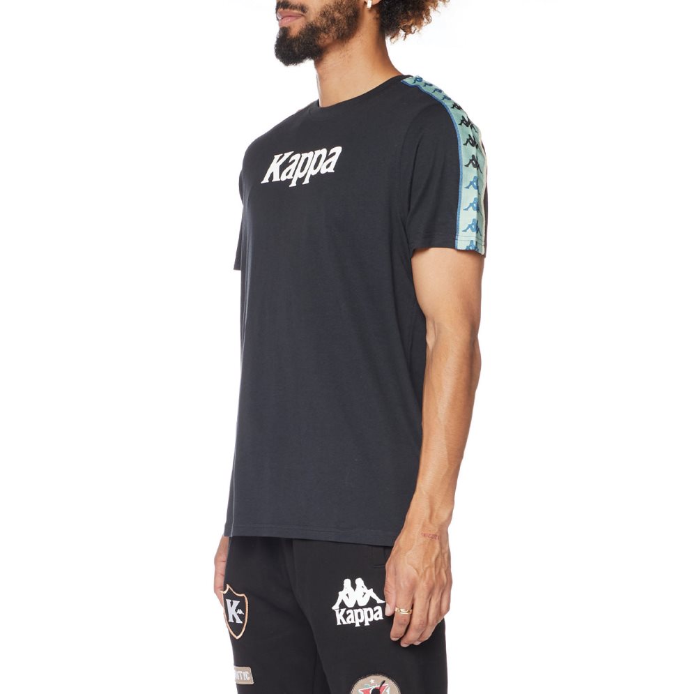 Camiseta Kappa 222 Banda Mars Negros Verde Oliva | 10584-LIBU