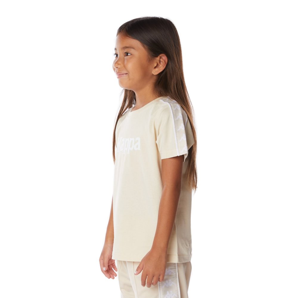 Camiseta Kappa 222 Banda Torio Beige | 69571-VEWF