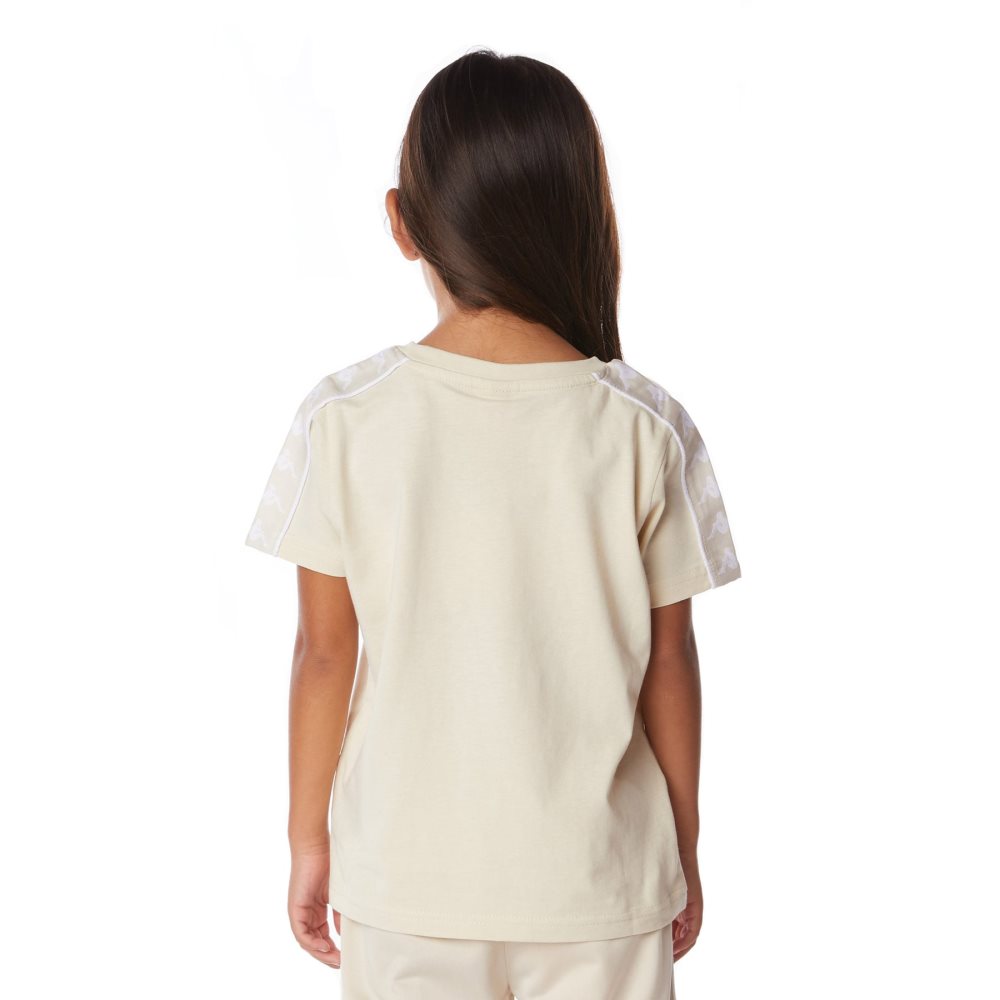 Camiseta Kappa 222 Banda Torio Beige | 69571-VEWF