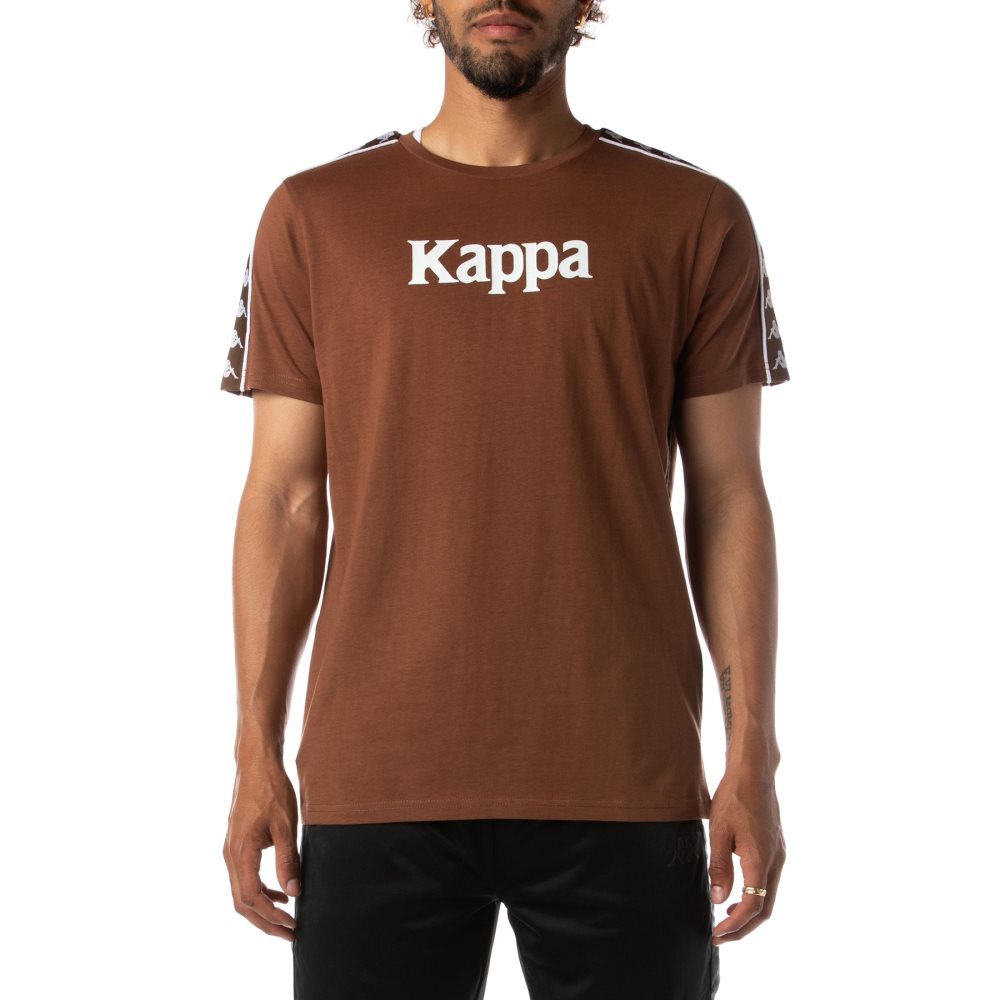 Camiseta Kappa 222 Banda Torio Marrom | 24509-SGZJ