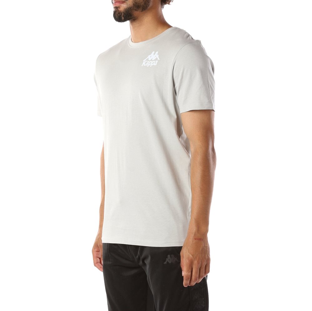 Camiseta Kappa Authentic Ables Grises Blancos | 82193-BXZA