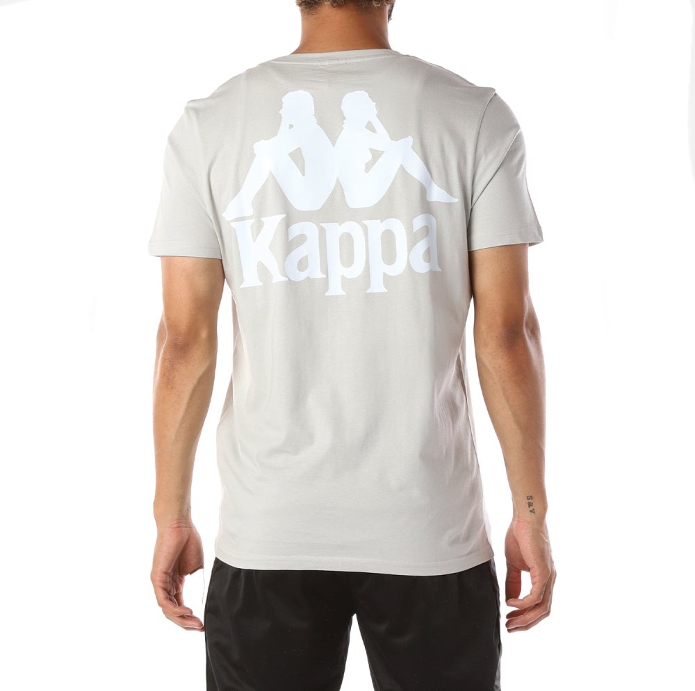 Camiseta Kappa Authentic Ables Grises Blancos | 82193-BXZA