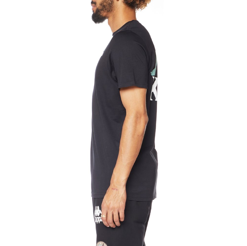 Camiseta Kappa Authentic Ables Negros | 90842-SWNO