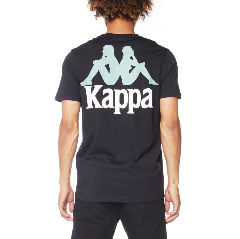 Camiseta Kappa Authentic Ables Negros | 90842-SWNO