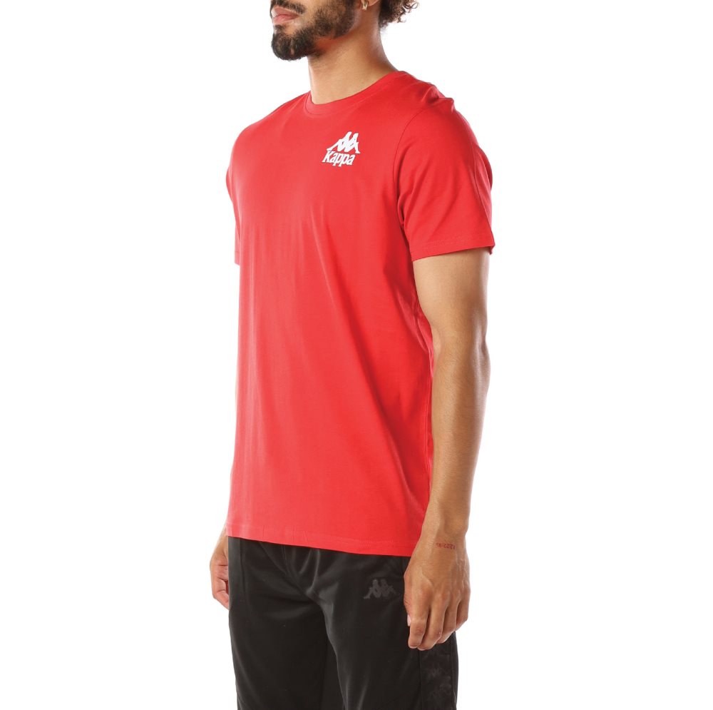 Camiseta Kappa Authentic Ables Rojos Blancos | 08795-FSPD