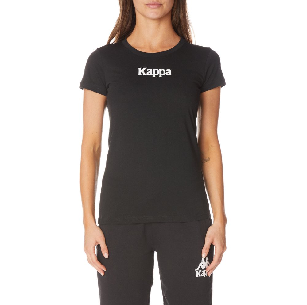 Camiseta Kappa Authentic Amboasary Negros | 30418-SKMP