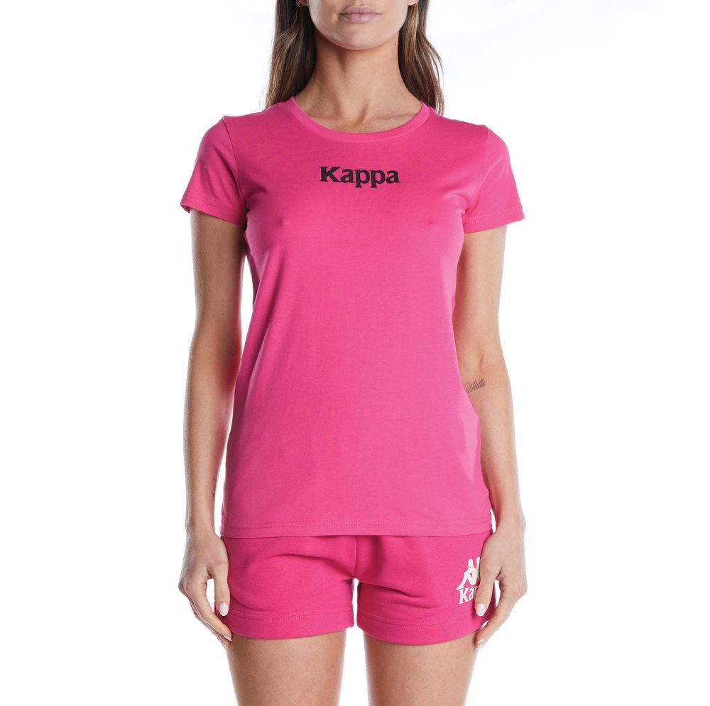 Camiseta Kappa Authentic Amboasary Rosas Negros | 78036-AYDW