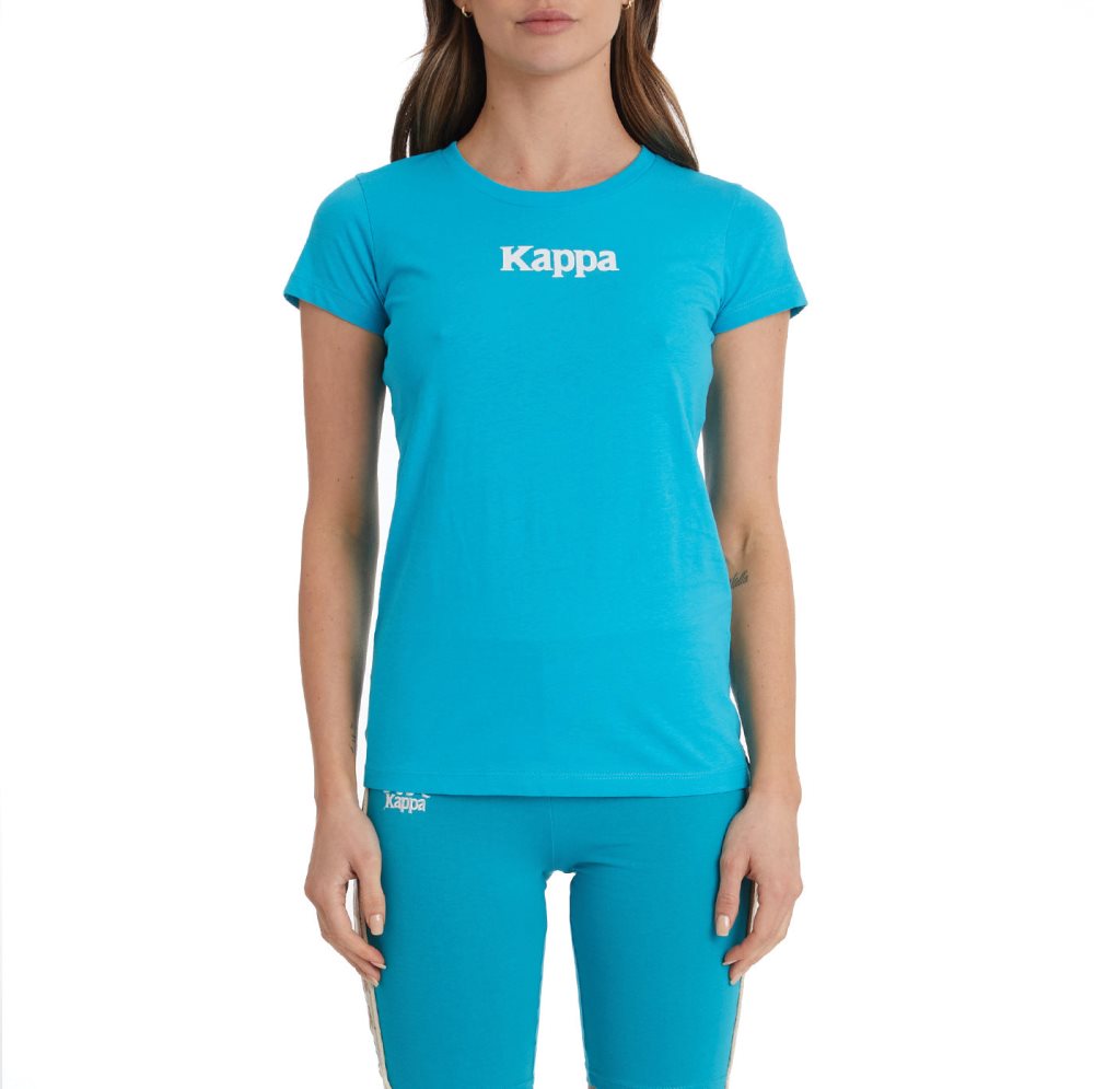 Camiseta Kappa Authentic Amboasary Turquesa Claro | 18379-YHFV