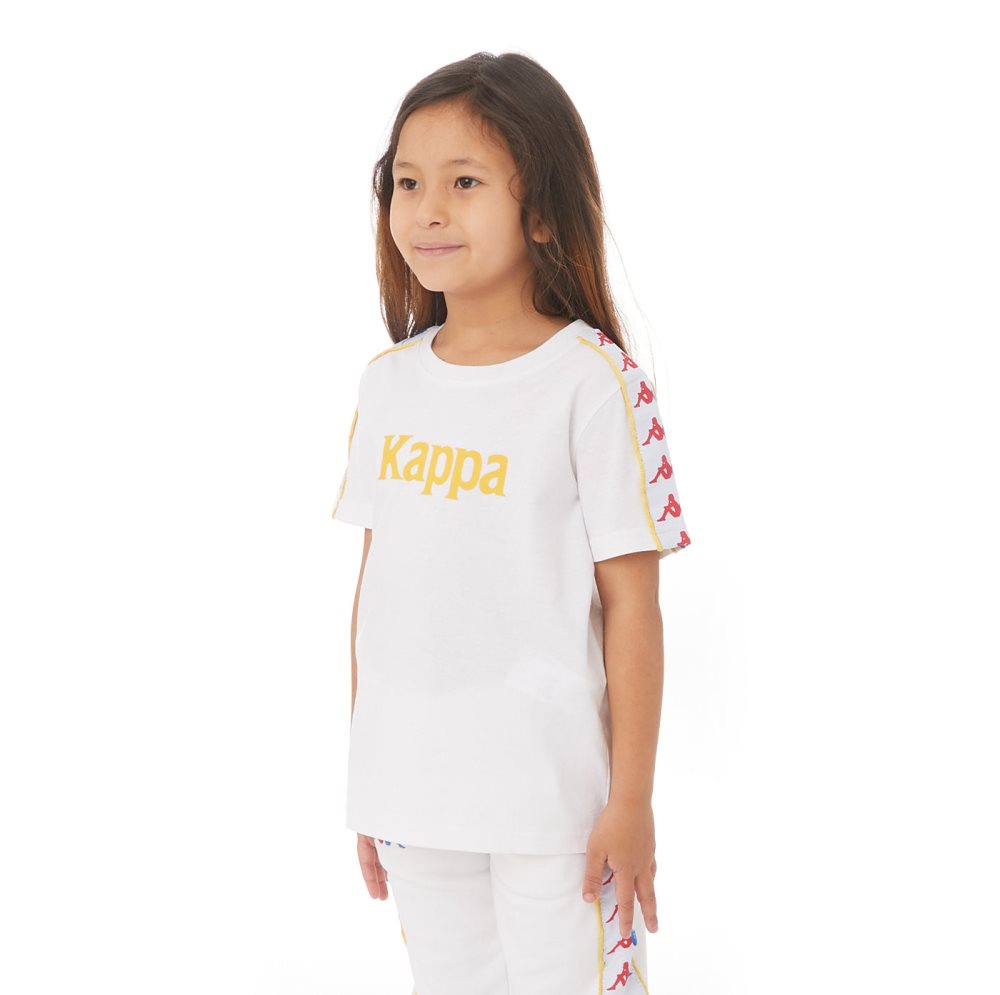 Camiseta Kappa Authentic Bendoc Blancos | 90821-YOKN