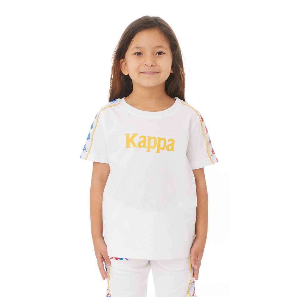 Camiseta Kappa Authentic Bendoc Blancos | 90821-YOKN