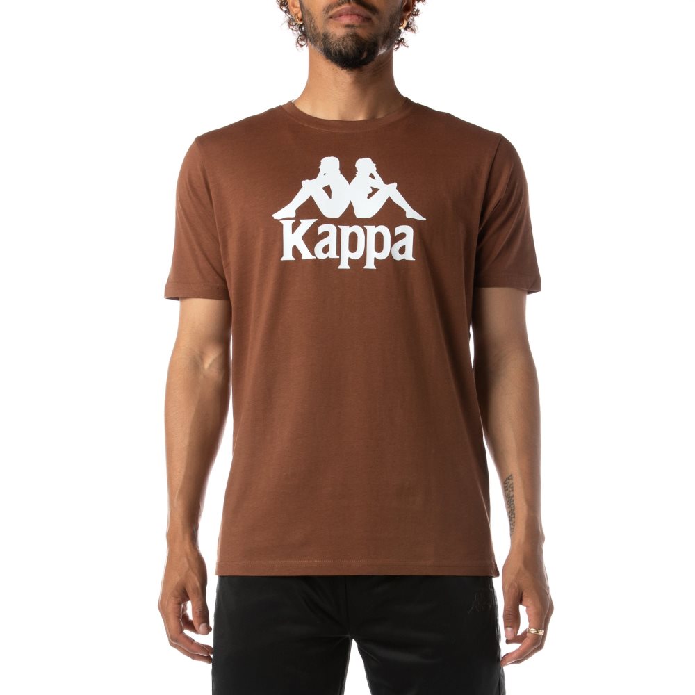 Camiseta Kappa Authentic Estessi Marrom Blancos | 16389-QKCX