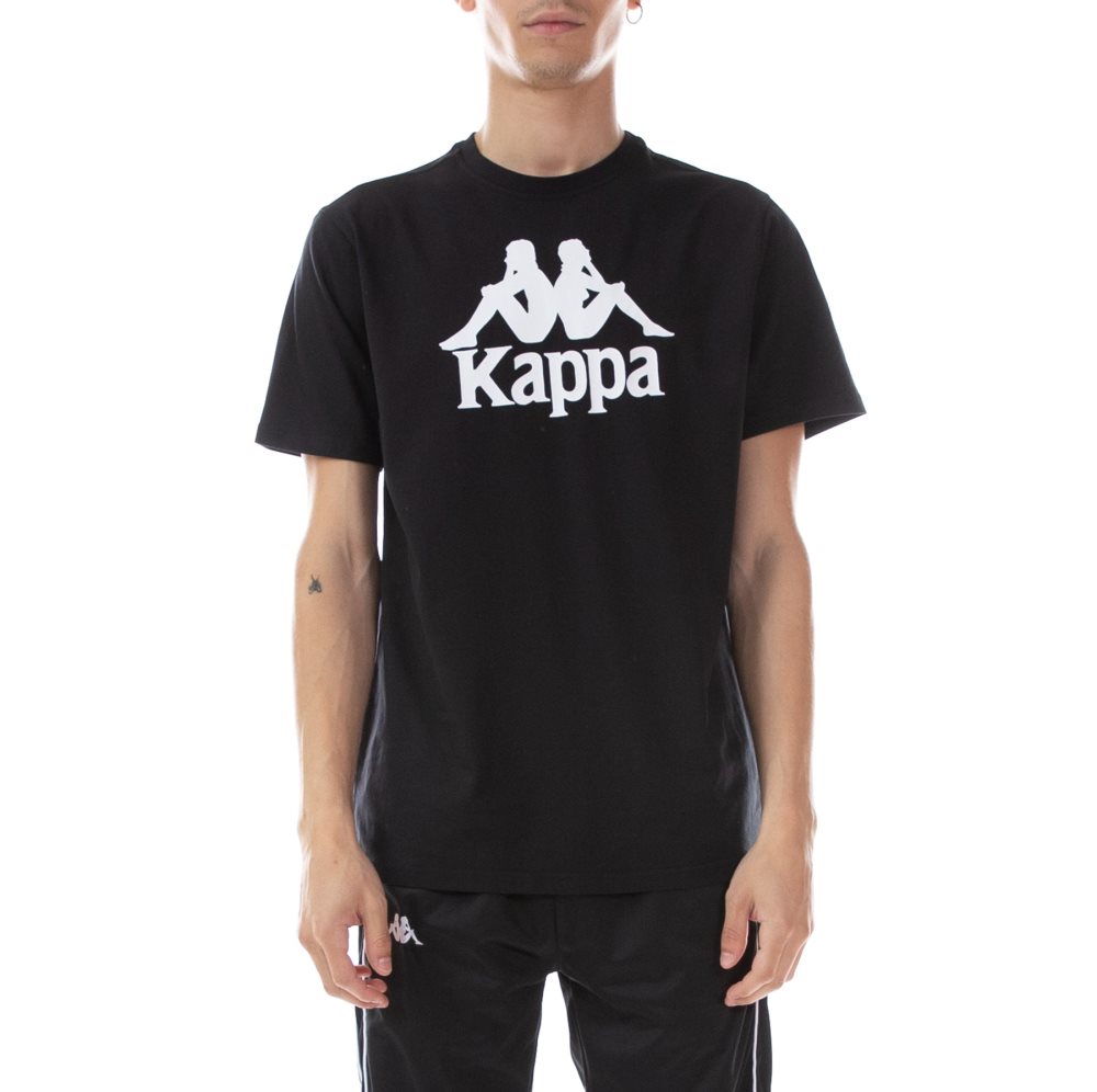 Camiseta Kappa Authentic Estessi Negros Blancos | 31986-VIHK