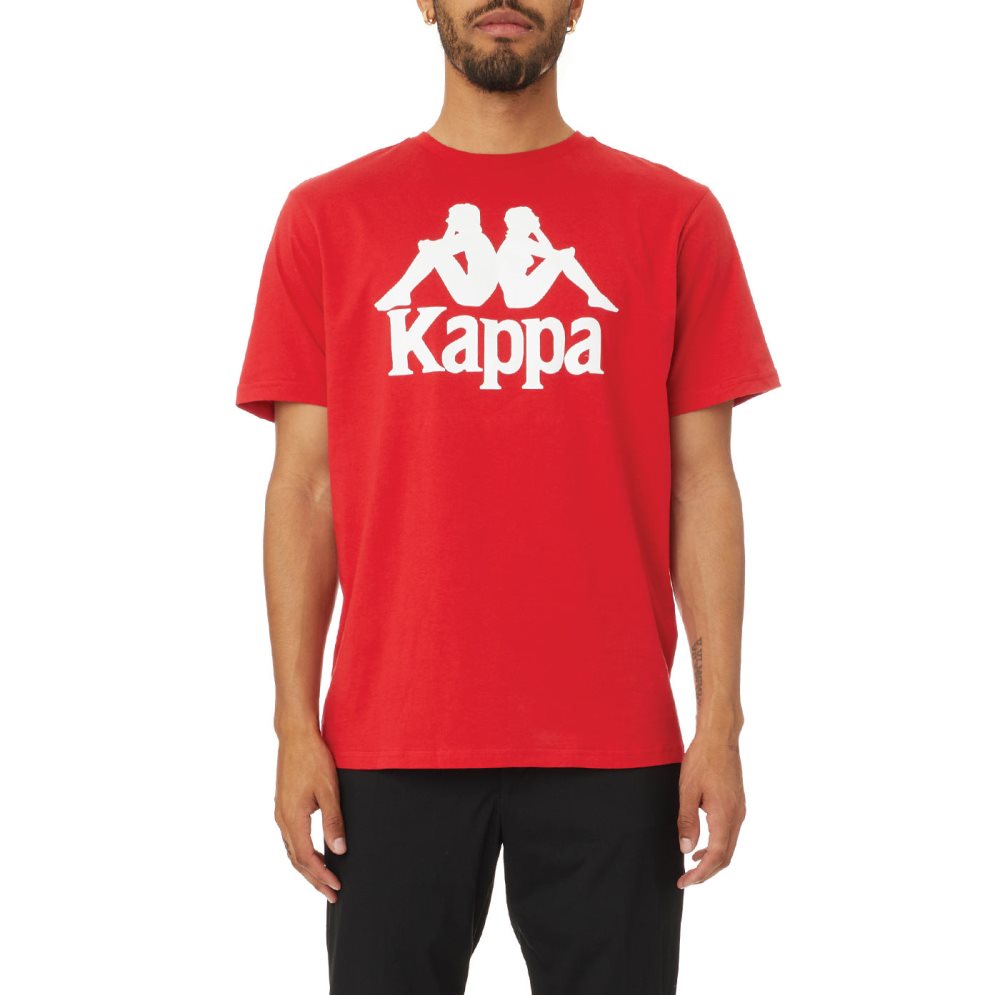 Camiseta Kappa Authentic Estessi Rojos Blancos | 65217-AIZE