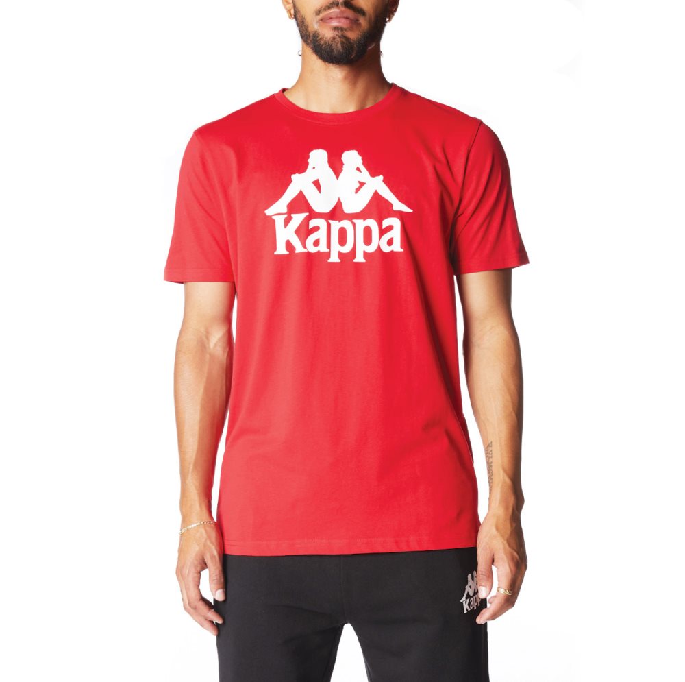 Camiseta Kappa Authentic Estessi Rojos Blancos | 72358-SKUH